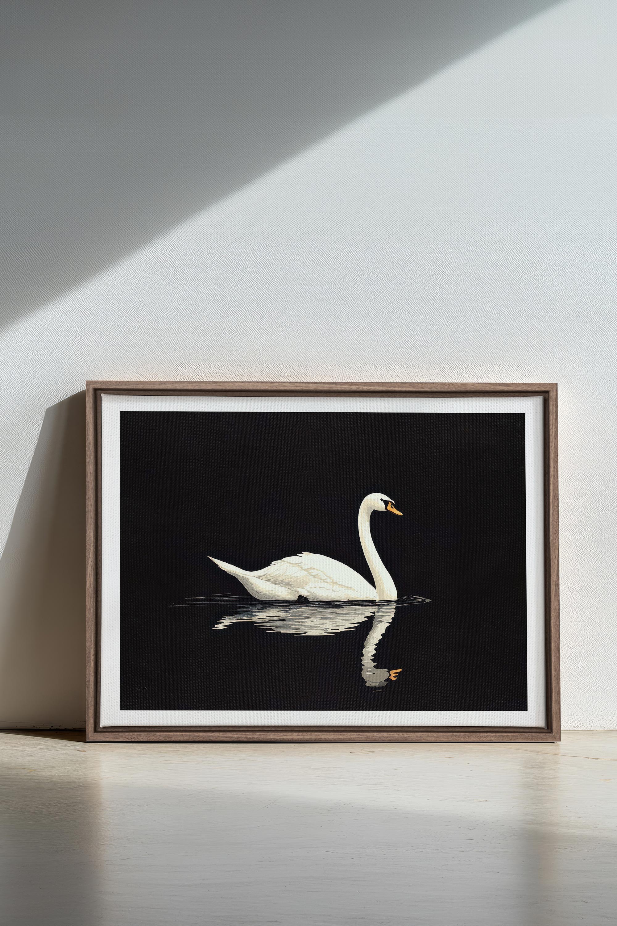 OLEKA CANVAS - POÉSIE DU SILENCE, Oeuvre sur toile étirée, encadré Brun Chêne