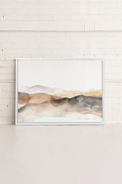 OLEKA CANVAS - MUTED LINES, Oeuvre sur toile étirée, encadré Blanc