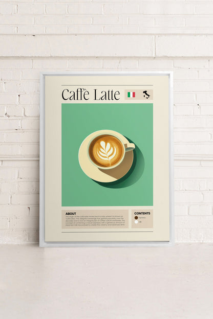 OLEKA CANVAS - CAFFÈ LATTE, Oeuvre sur toile étirée, encadré Blanc