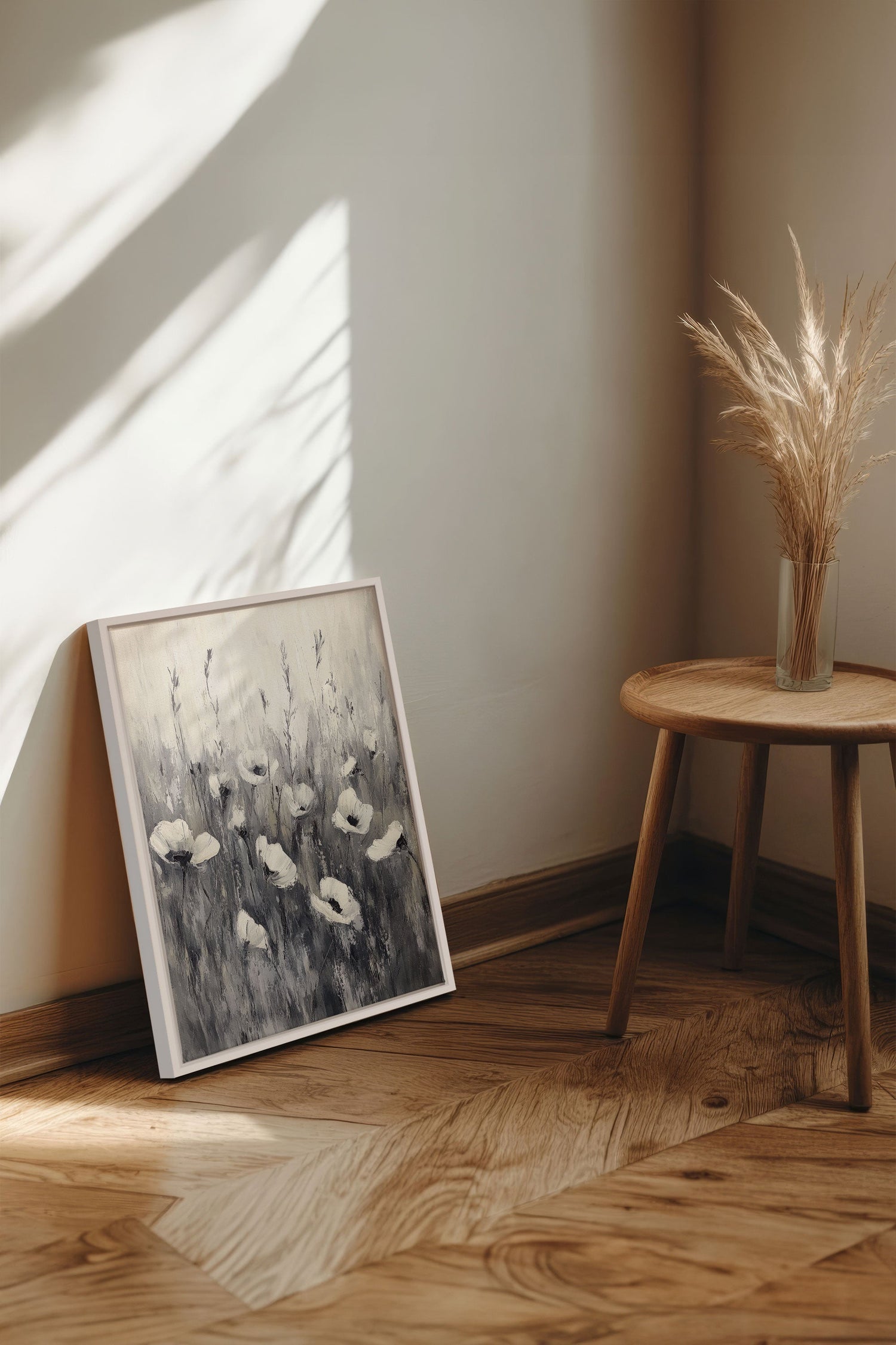 OLEKA CANVAS - WHITE VEIL, Oeuvre sur toile étirée, encadré Blanc