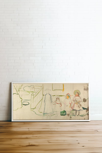 LES ABSENTES, Oeuvre sur toile étirée, encadré Blanc