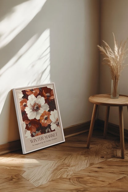 OLEKA CANVAS - MARCHÉ HIVERNAL I, Oeuvre sur toile étirée, encadré Blanc