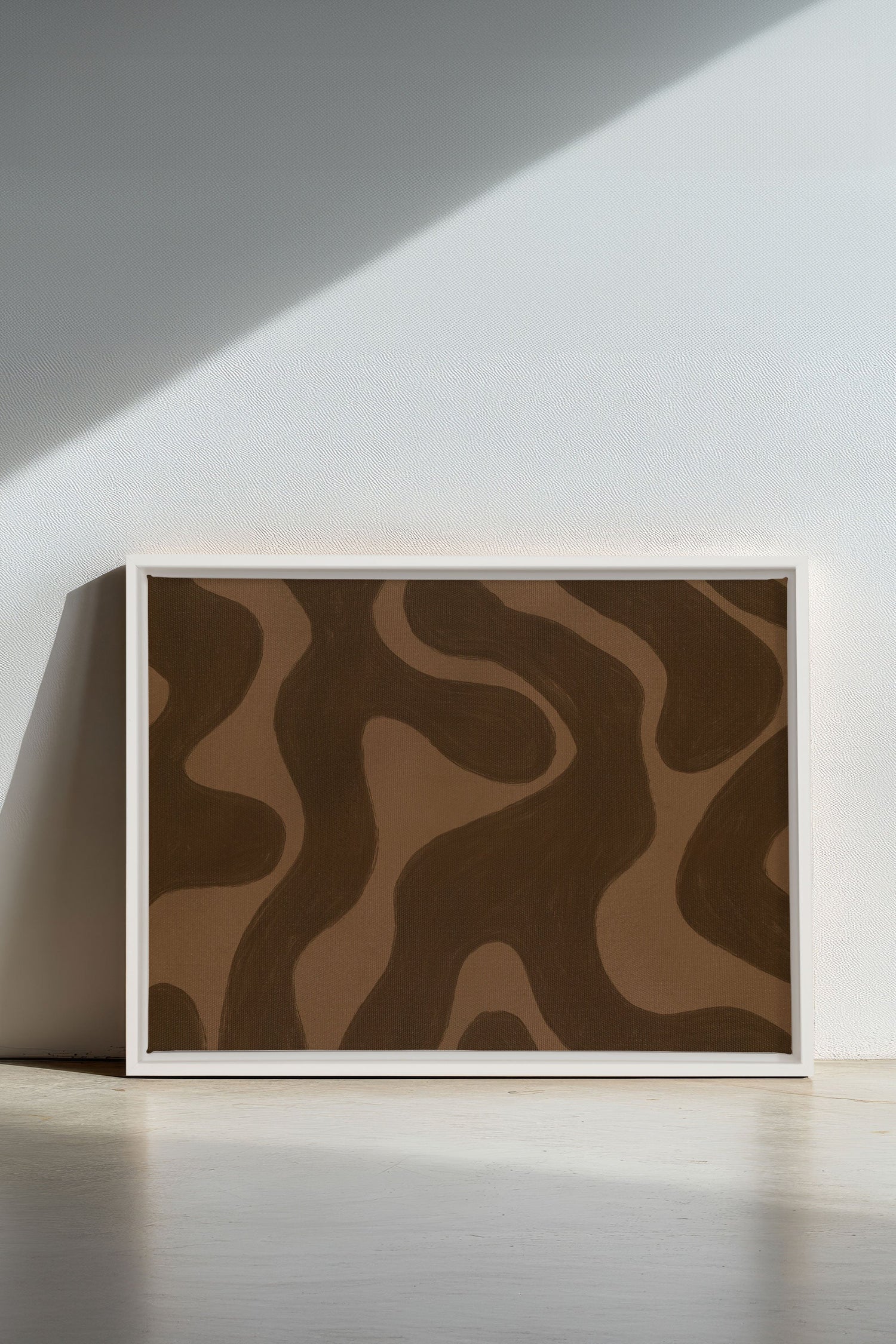 OLEKA CANVAS - MINERAL FLOW, Oeuvre sur toile étirée, encadré Blanc