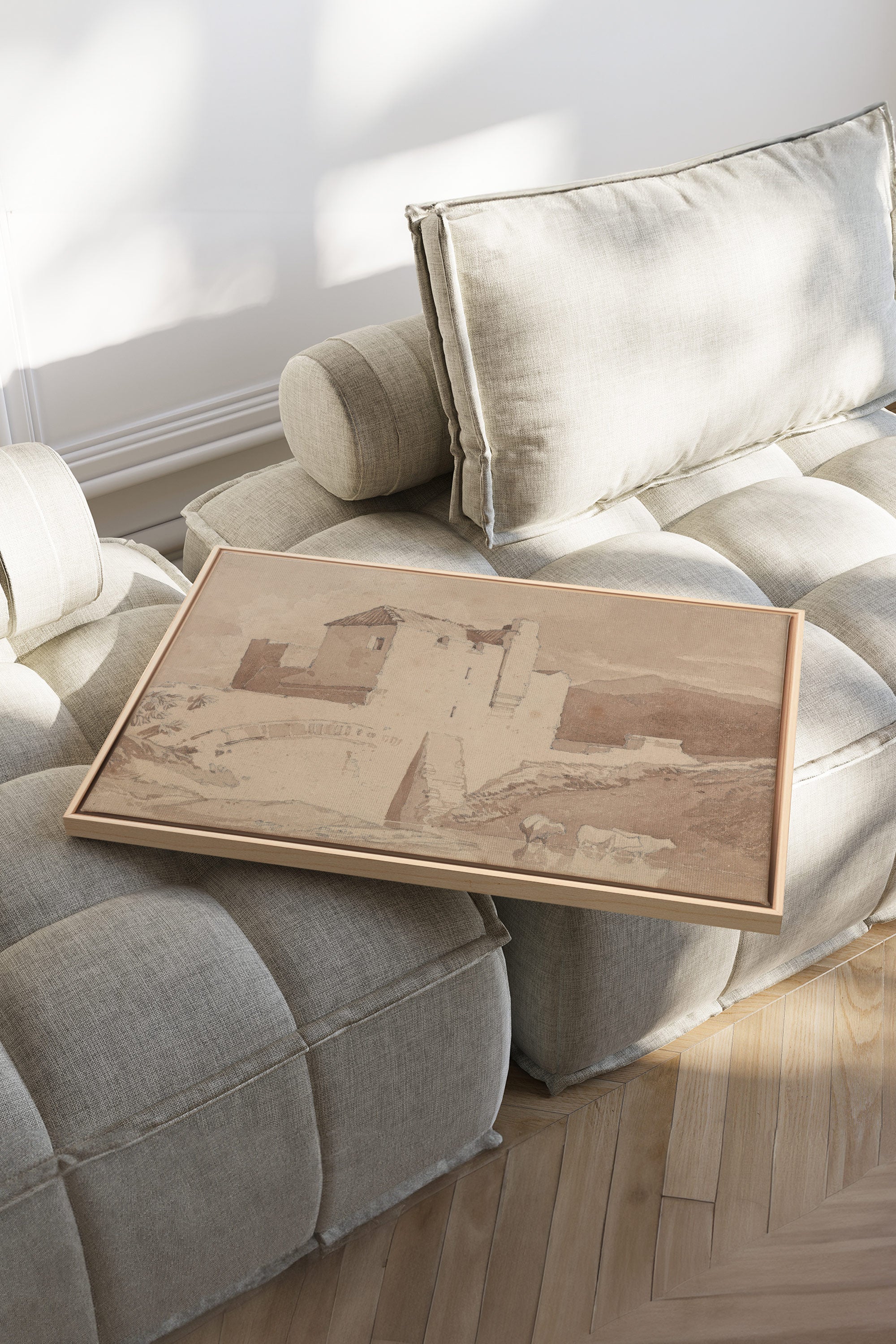 OLEKA CANVAS - STONE AND STREAM, Oeuvre sur toile étirée, encadré Naturel Clair