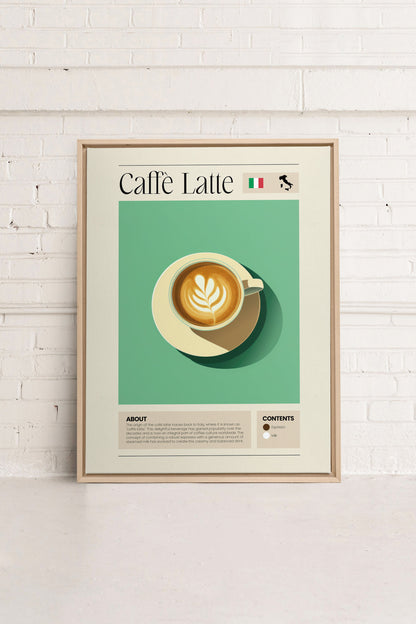 OLEKA CANVAS - CAFFÈ LATTE, Oeuvre sur toile étirée, encadré Naturel Clair
