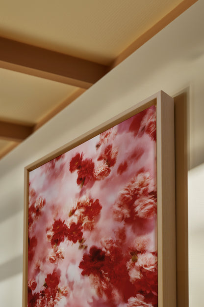 RÊVE ÉCARLATE, Oeuvre sur toile étirée, encadré Naturel Clair