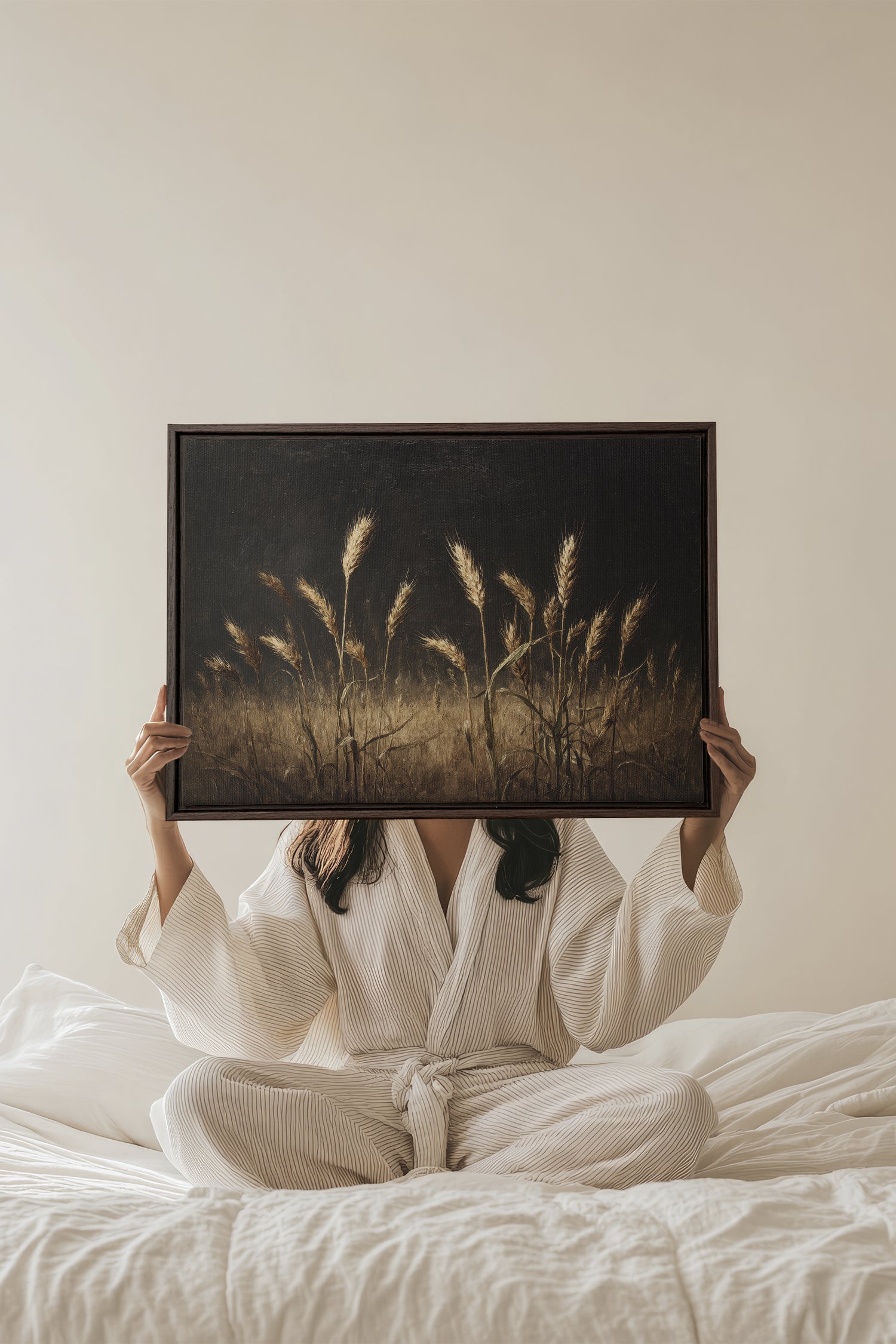 TWILIGHT FIELDS, Oeuvre sur toile étirée, encadré Brun Noyer