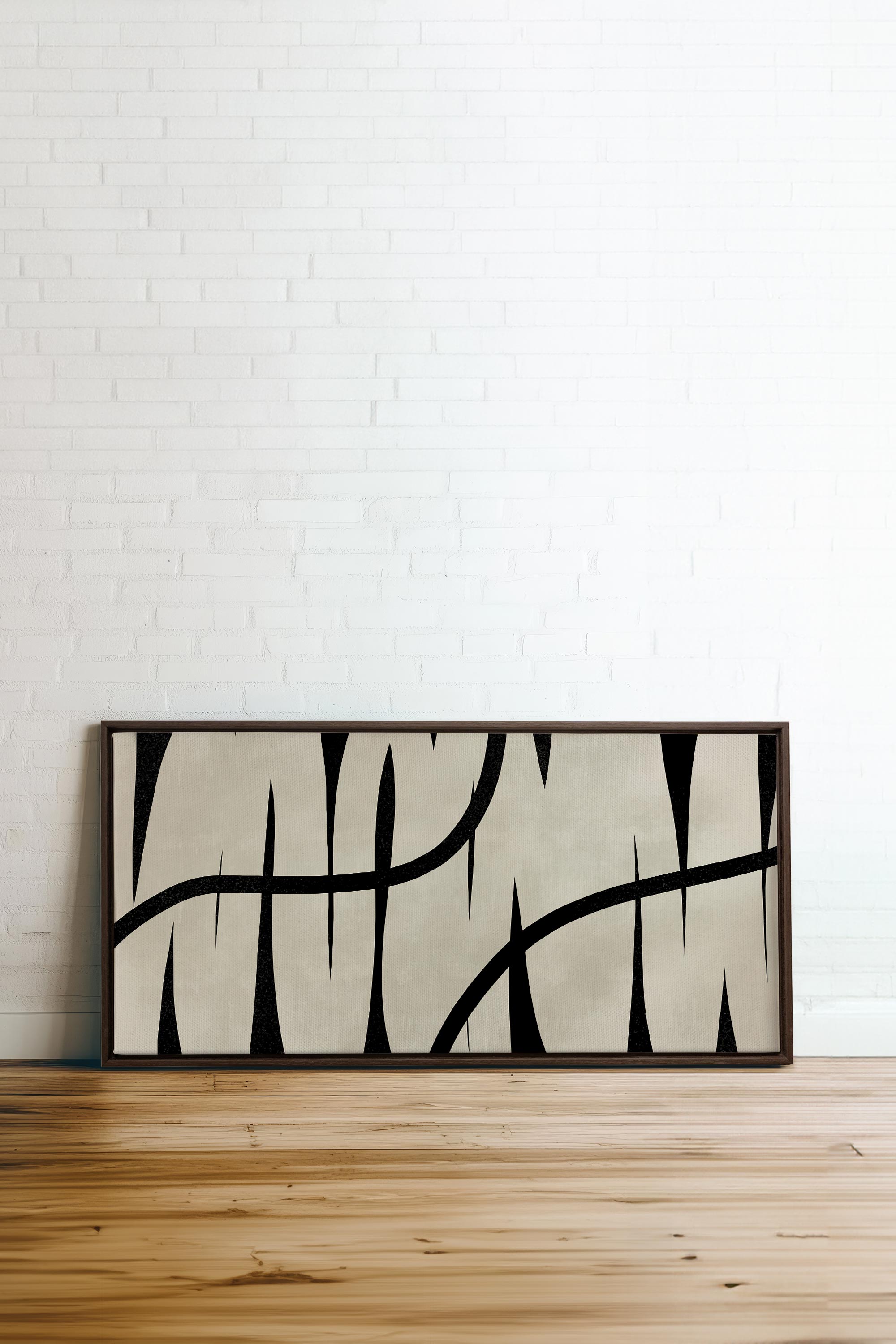 OLEKA CANVAS - DARK INTERTWINE, Oeuvre sur toile étirée, encadré Brun Noyer