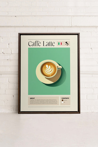 OLEKA CANVAS - CAFFÈ LATTE, Oeuvre sur toile étirée, encadré Brun Noyer