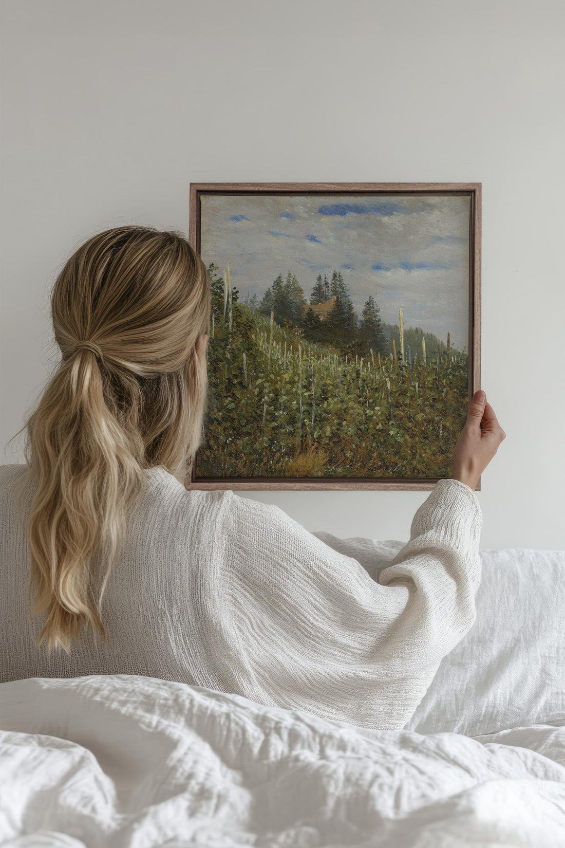 OLEKA CANVAS - VERSANTS SAUVAGES, Oeuvre sur toile étirée, encadré Brun Chêne