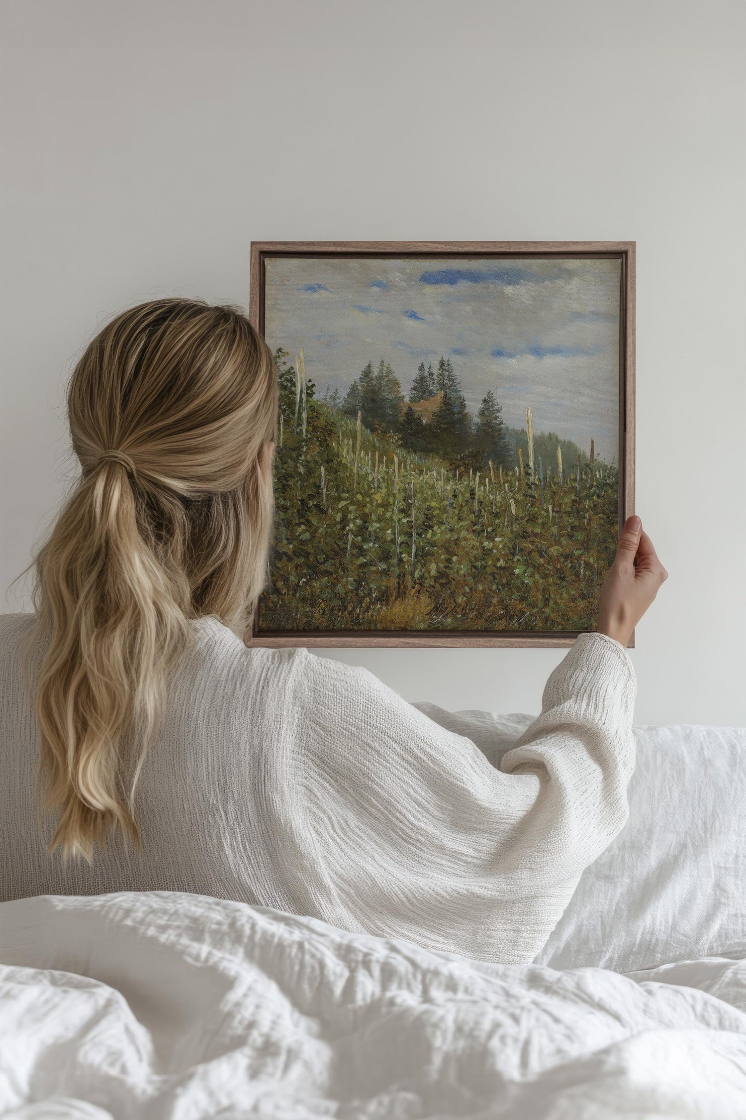 OLEKA CANVAS - VERSANTS SAUVAGES, Oeuvre sur toile étirée, encadré Brun Chêne