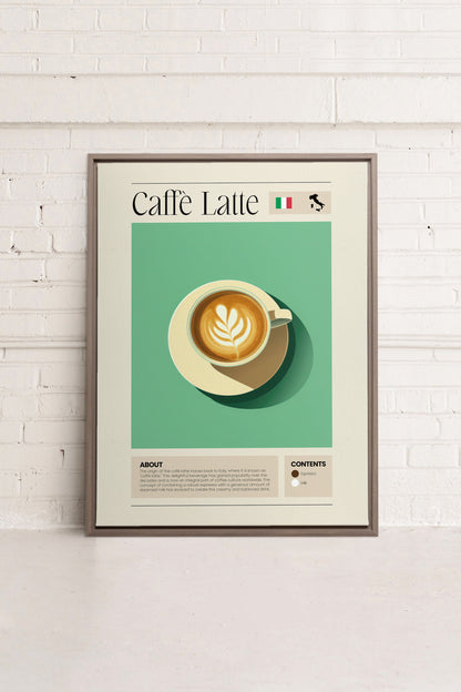 OLEKA CANVAS - CAFFÈ LATTE, Oeuvre sur toile étirée, encadré Brun Chêne