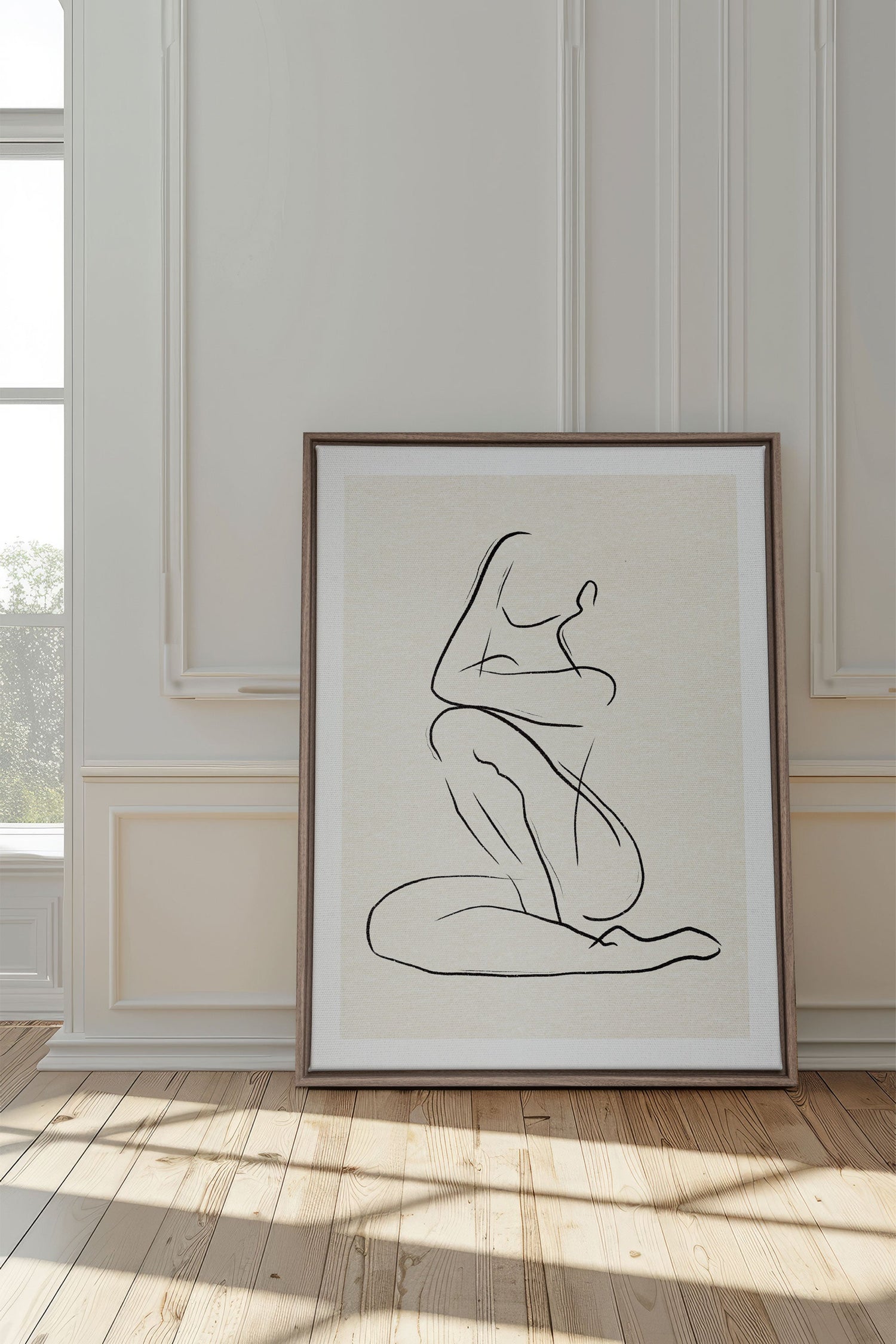 OLEKA CANVAS - GESTURE OF PEACE, Oeuvre sur toile étirée, encadré Brun Chêne