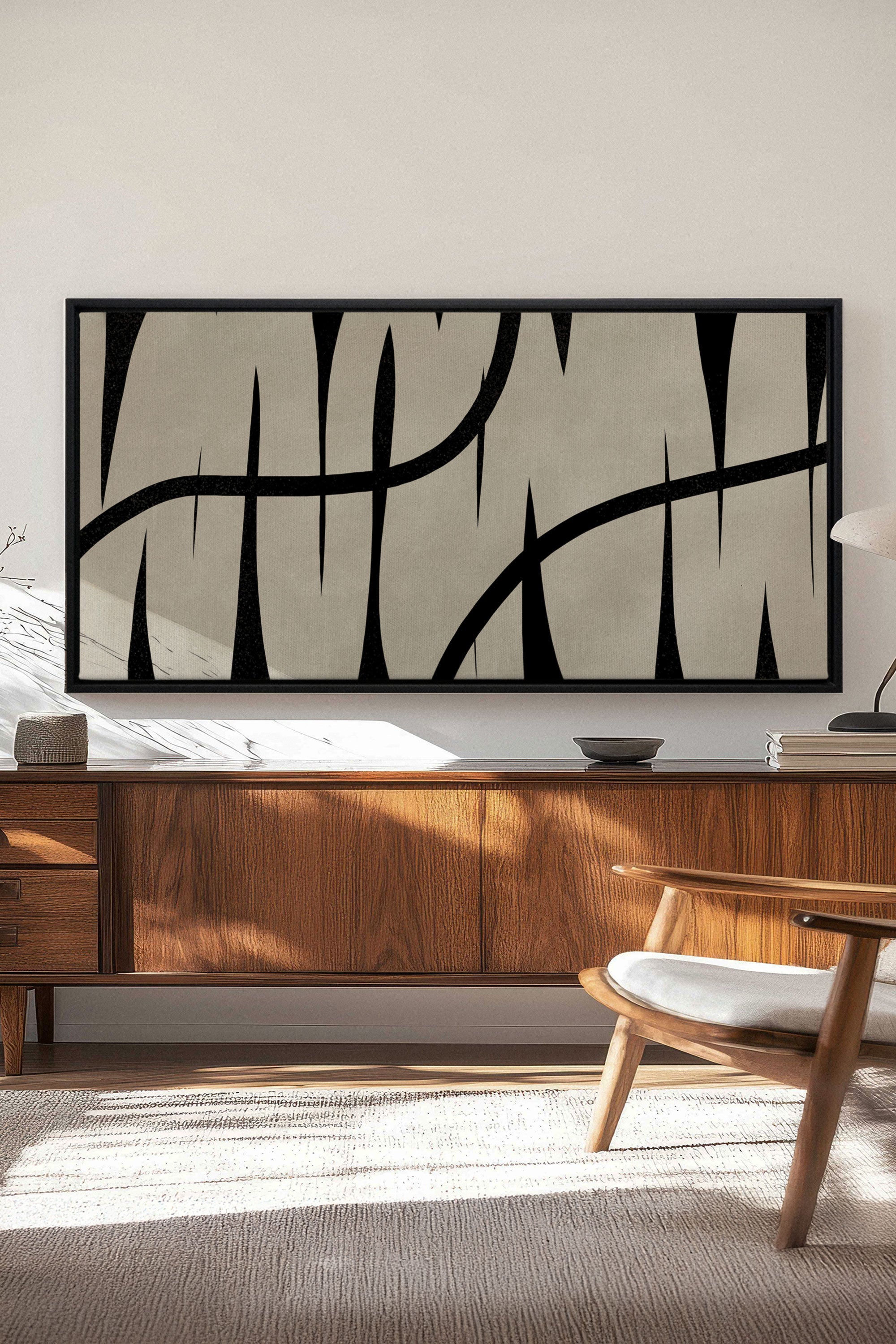 OLEKA CANVAS - DARK INTERTWINE, Oeuvre sur toile étirée, encadré Noir