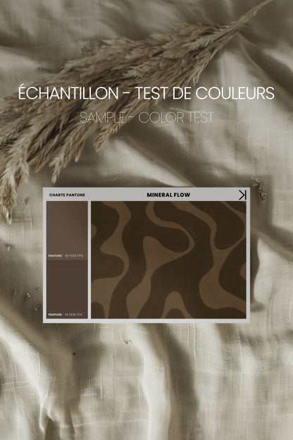 OLEKA CANVAS - MINERAL FLOW, Oeuvre sur toile étirée, encadré Brun Noyer