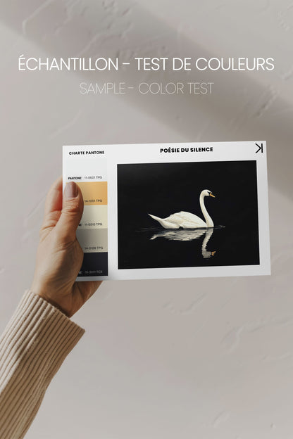 OLEKA CANVAS - POÉSIE DU SILENCE, Oeuvre sur toile étirée, encadré Naturel Clair