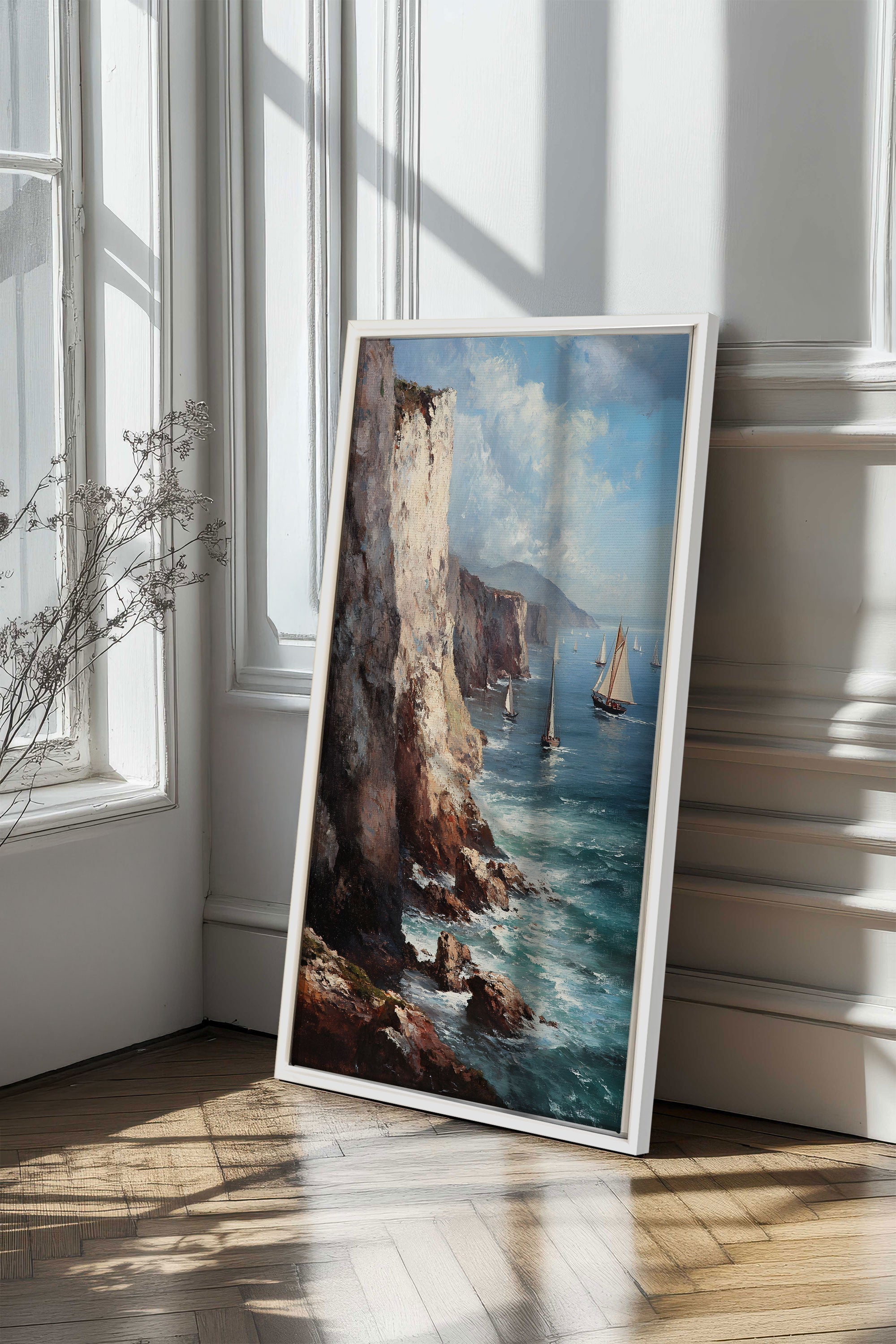 OLEKA CANVAS - SHORES OF INFINITY, Oeuvre sur toile étirée, encadré Blanc