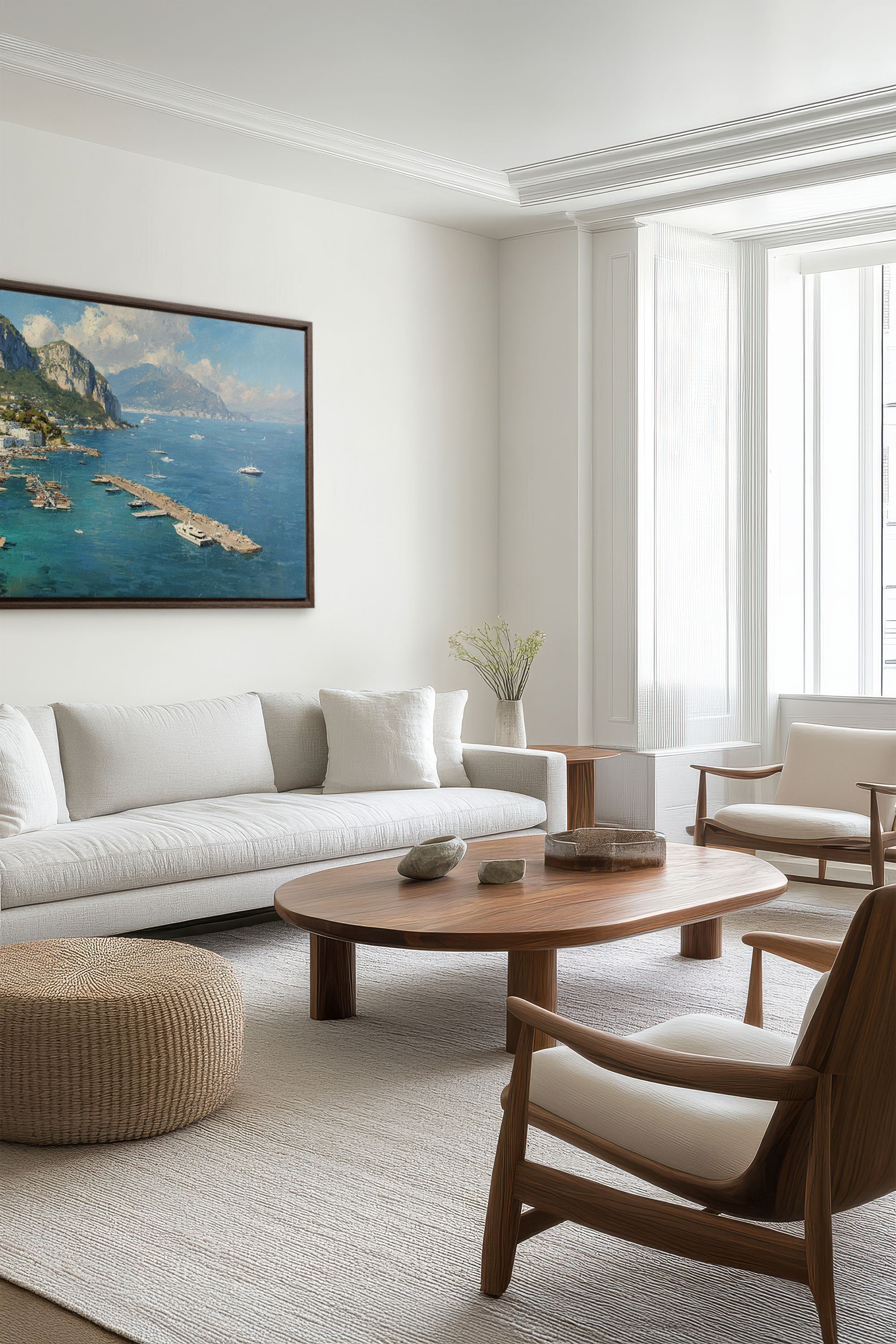 OLEKA CANVAS - CAPRI ESCAPE, Oeuvre sur toile étirée, encadré Brun Noyer