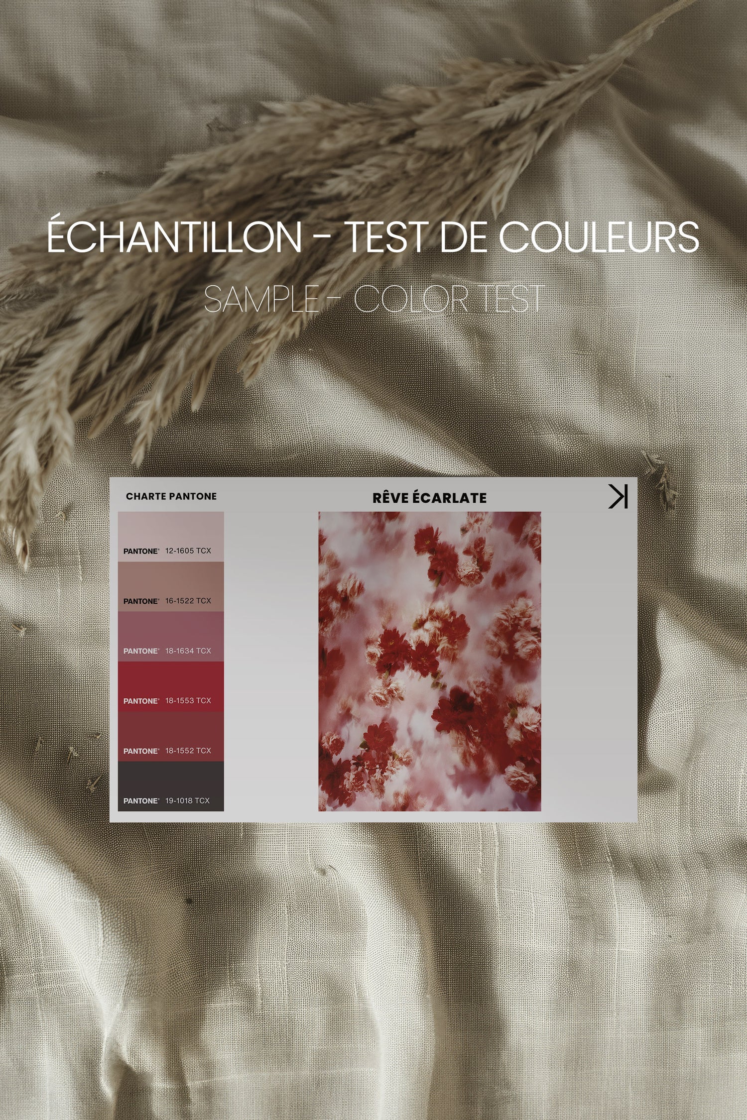 RÊVE ÉCARLATE, Artwork on stretched canvas, framed in Walnut Brown