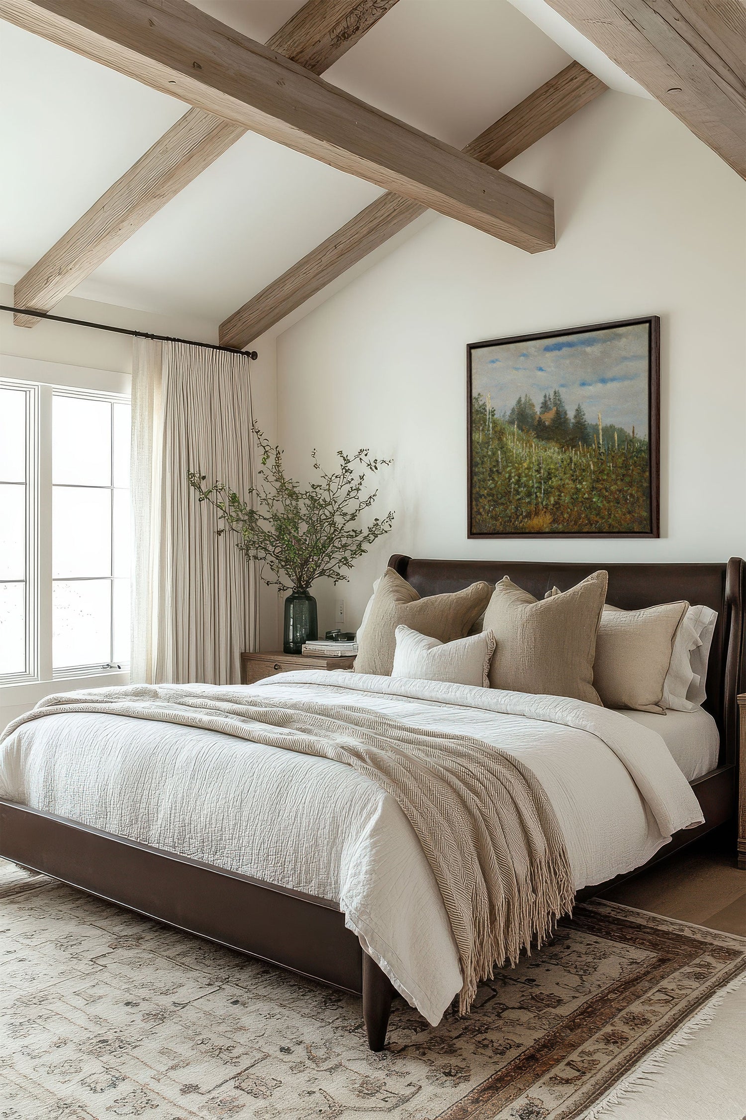 OLEKA CANVAS - VERSANTS SAUVAGES, Oeuvre sur toile étirée, encadré Brun Noyer