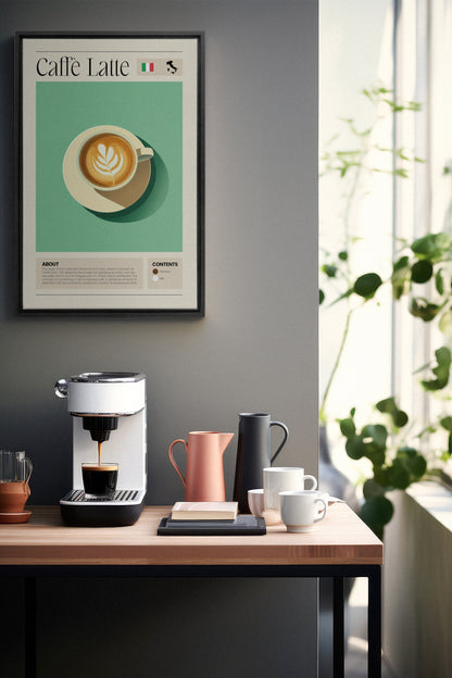 OLEKA CANVAS - CAFFÈ LATTE, Oeuvre sur toile étirée, encadré Noir