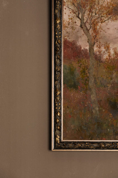 BRISE DES BOIS, Oeuvre sur toile rigide, encadré Vintage Bronze