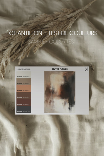 OLEKA CANVAS - MUTED FLAMES, Oeuvre sur toile étirée, encadré Blanc