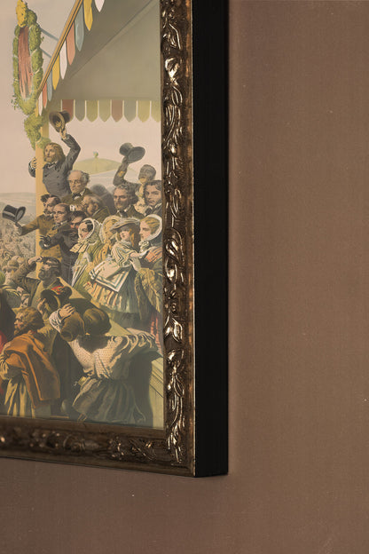 JOUR DE GLOIRE, Oeuvre sur toile rigide, encadré Vintage Argent