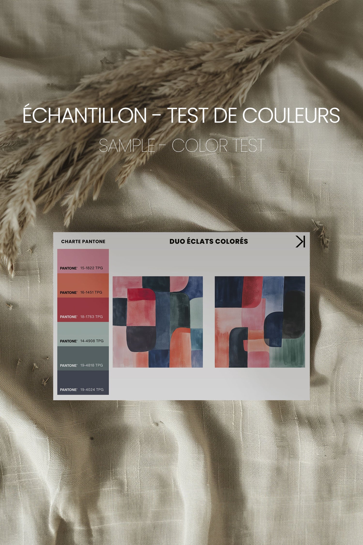 OLEKA CANVAS - DUO ÉCLATS COLORÉS, 2 Oeuvres sur toile étirée, encadré Noir