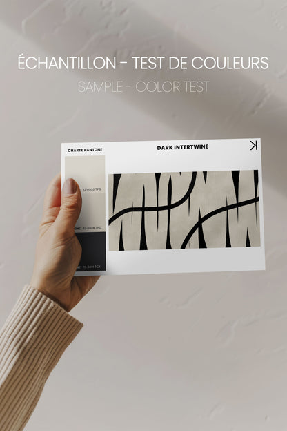 OLEKA CANVAS - DARK INTERTWINE, Oeuvre sur toile étirée, encadré Brun Chêne