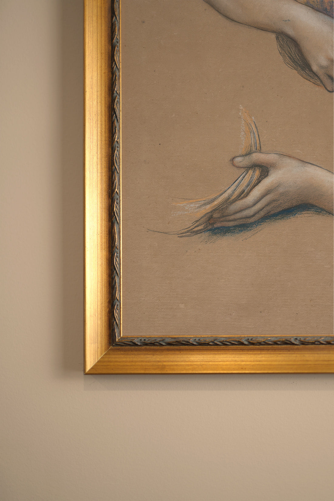 CLASSICAL SKETCH, Oeuvre sur toile étirée, encadré Vintage Or