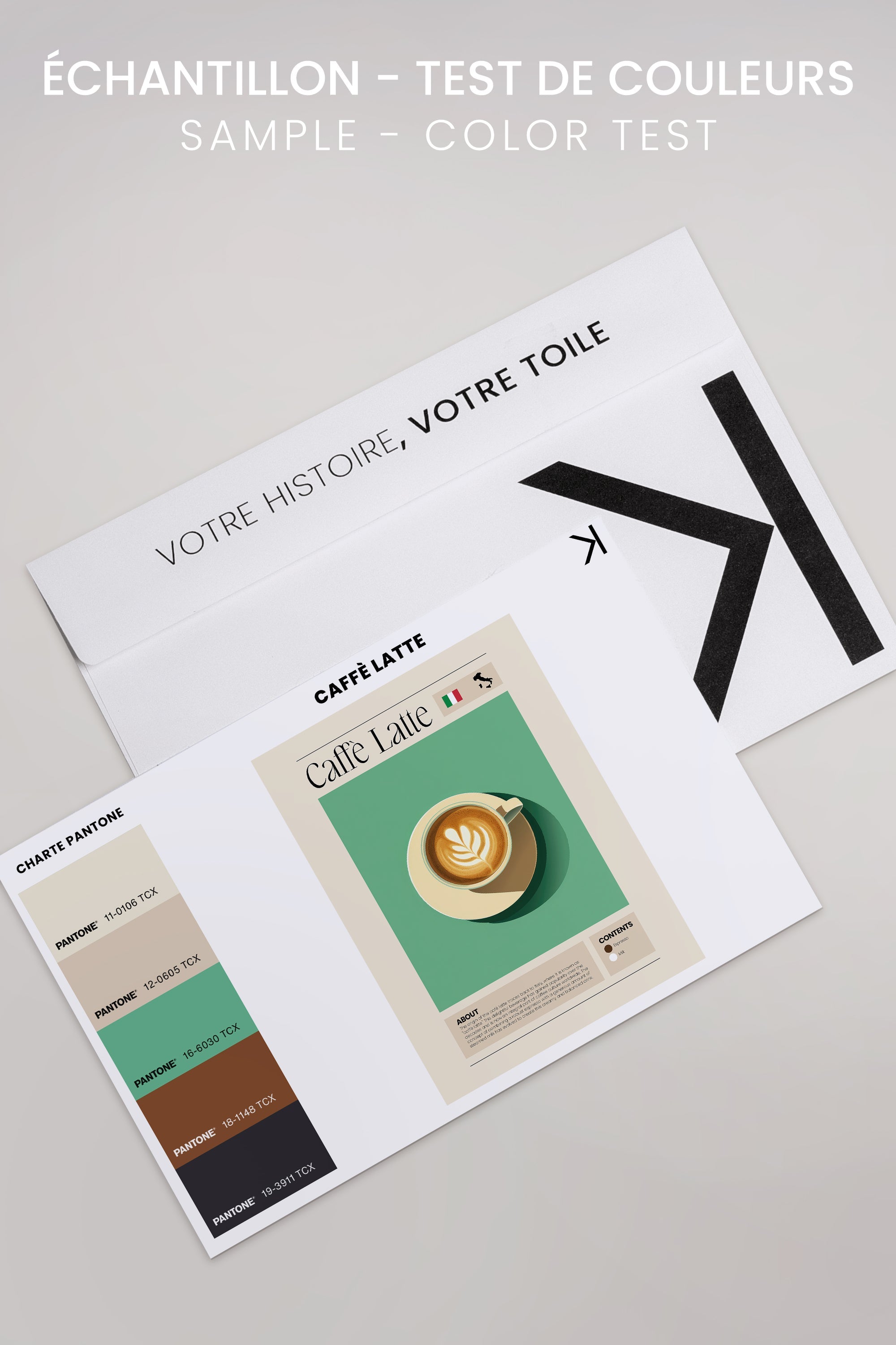 OLEKA CANVAS - CAFFÈ LATTE, Oeuvre sur toile étirée, encadré Blanc