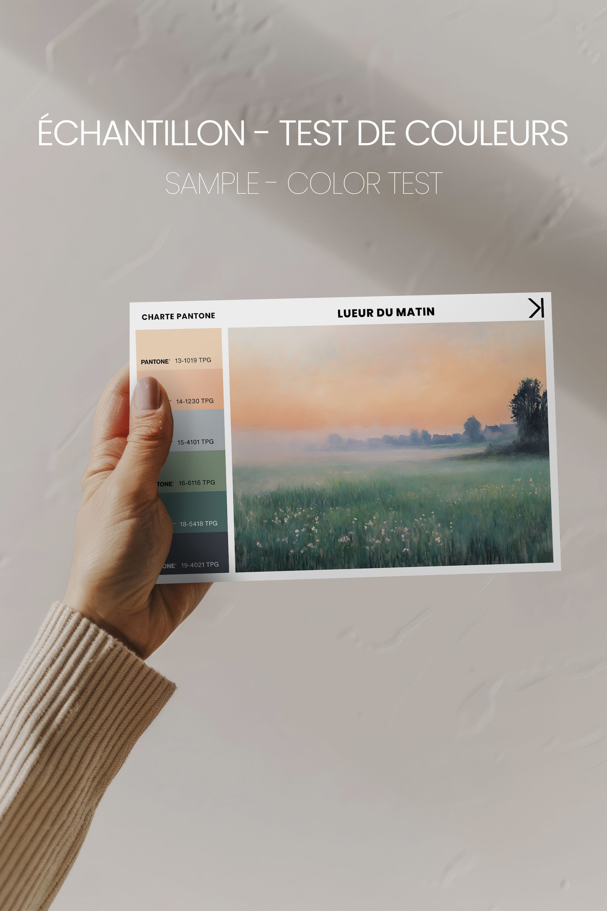 OLEKA CANVAS - LUEUR DU MATIN, Oeuvre sur toile étirée, encadré Noir