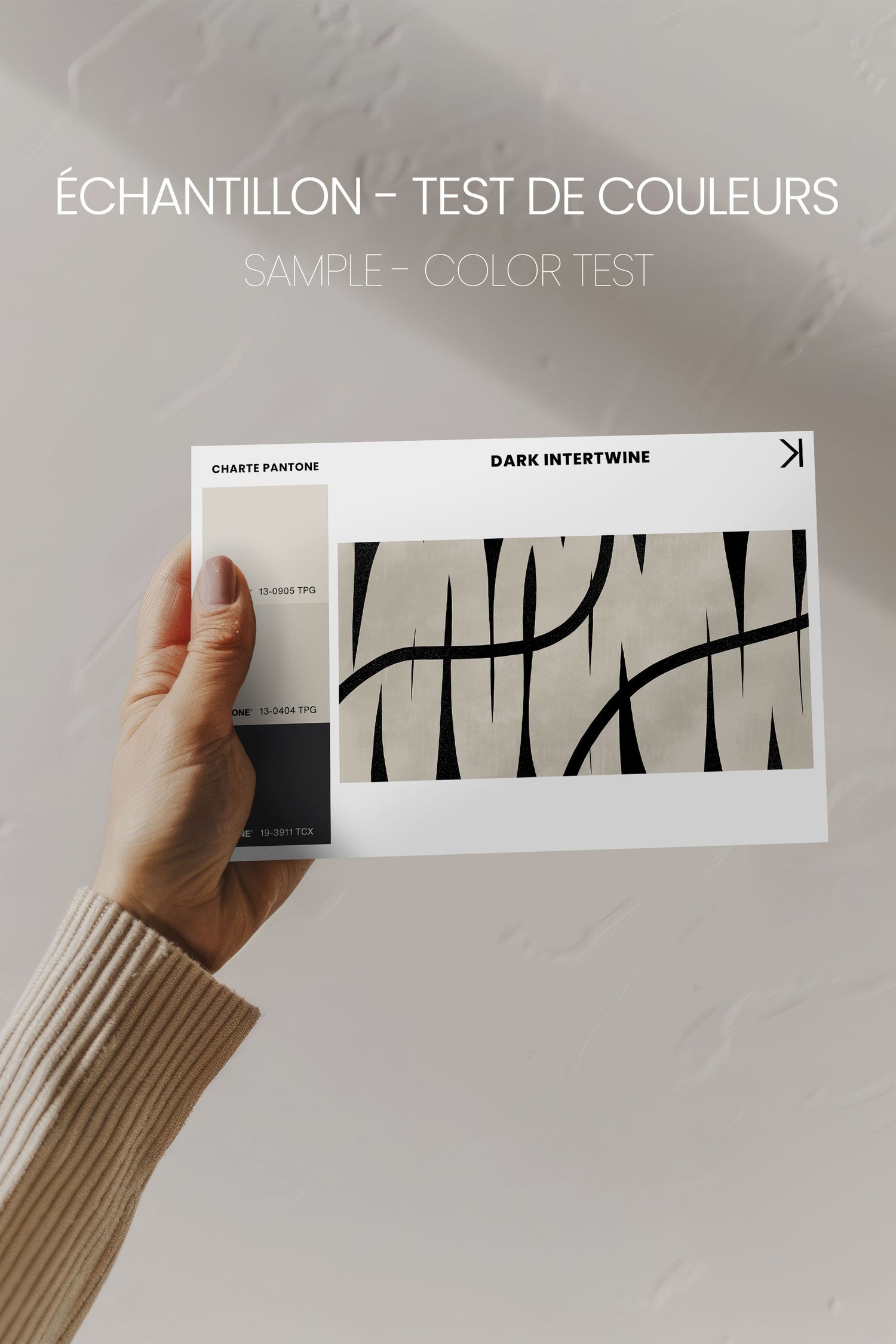 OLEKA CANVAS - DARK INTERTWINE, Oeuvre sur toile étirée, encadré Brun Noyer