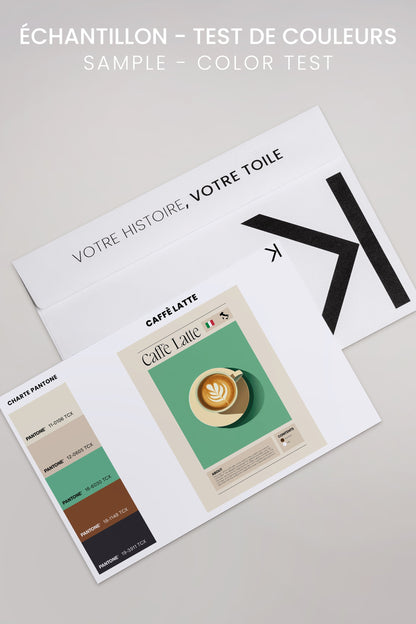 OLEKA CANVAS - CAFFÈ LATTE, Oeuvre sur toile étirée, encadré Naturel Clair