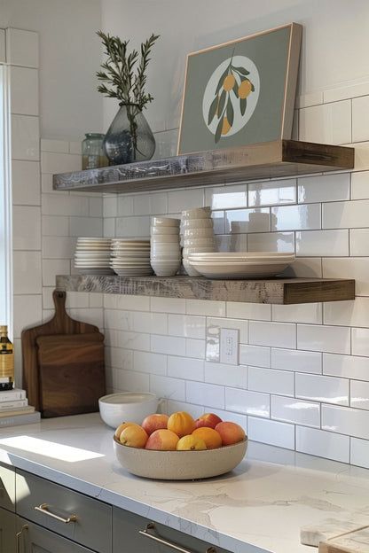 OLEKA CANVAS - LUNAR CITRUS, Oeuvre sur toile étirée, encadré Naturel Clair