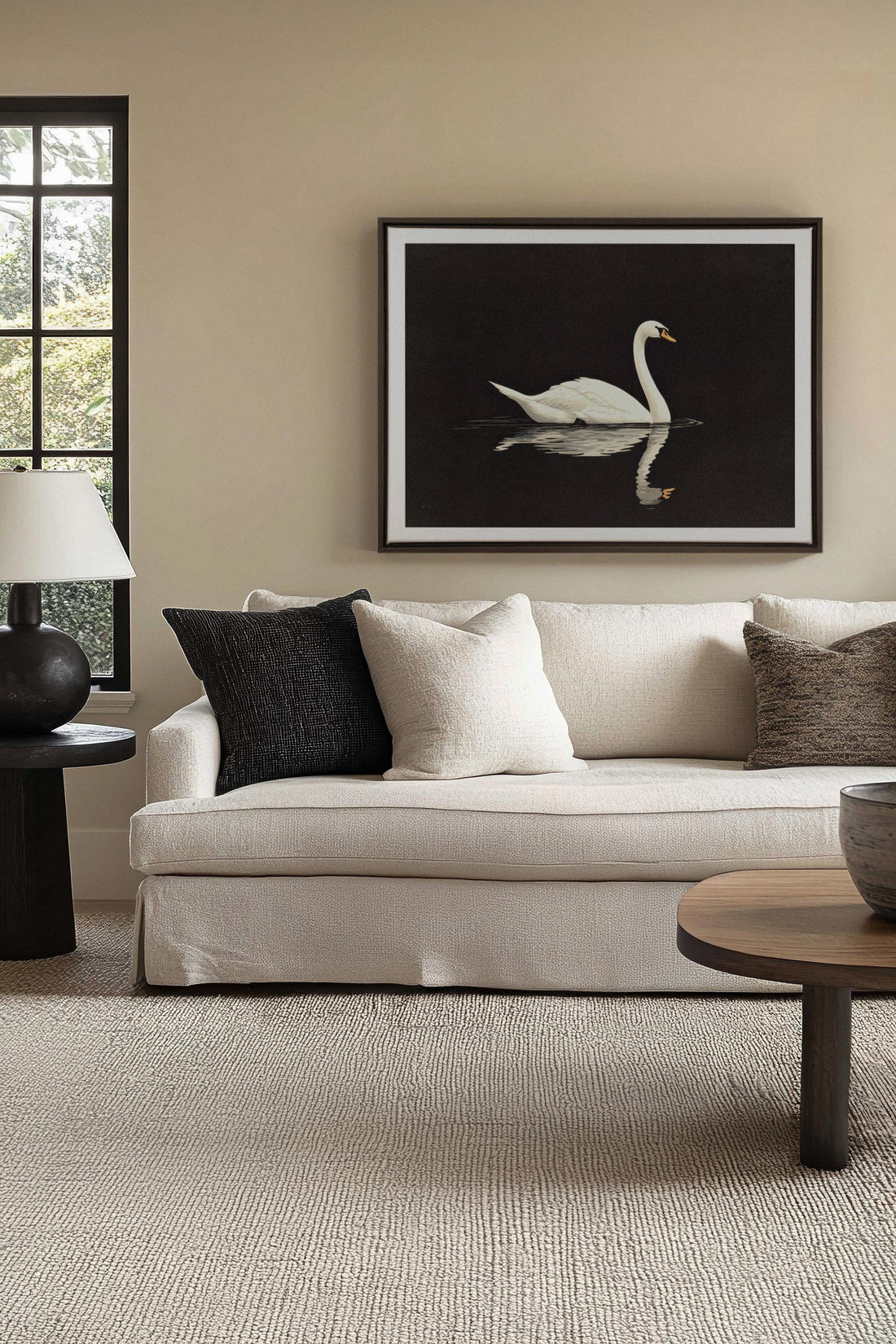 OLEKA CANVAS - POÉSIE DU SILENCE, Oeuvre sur toile étirée, encadré Noir