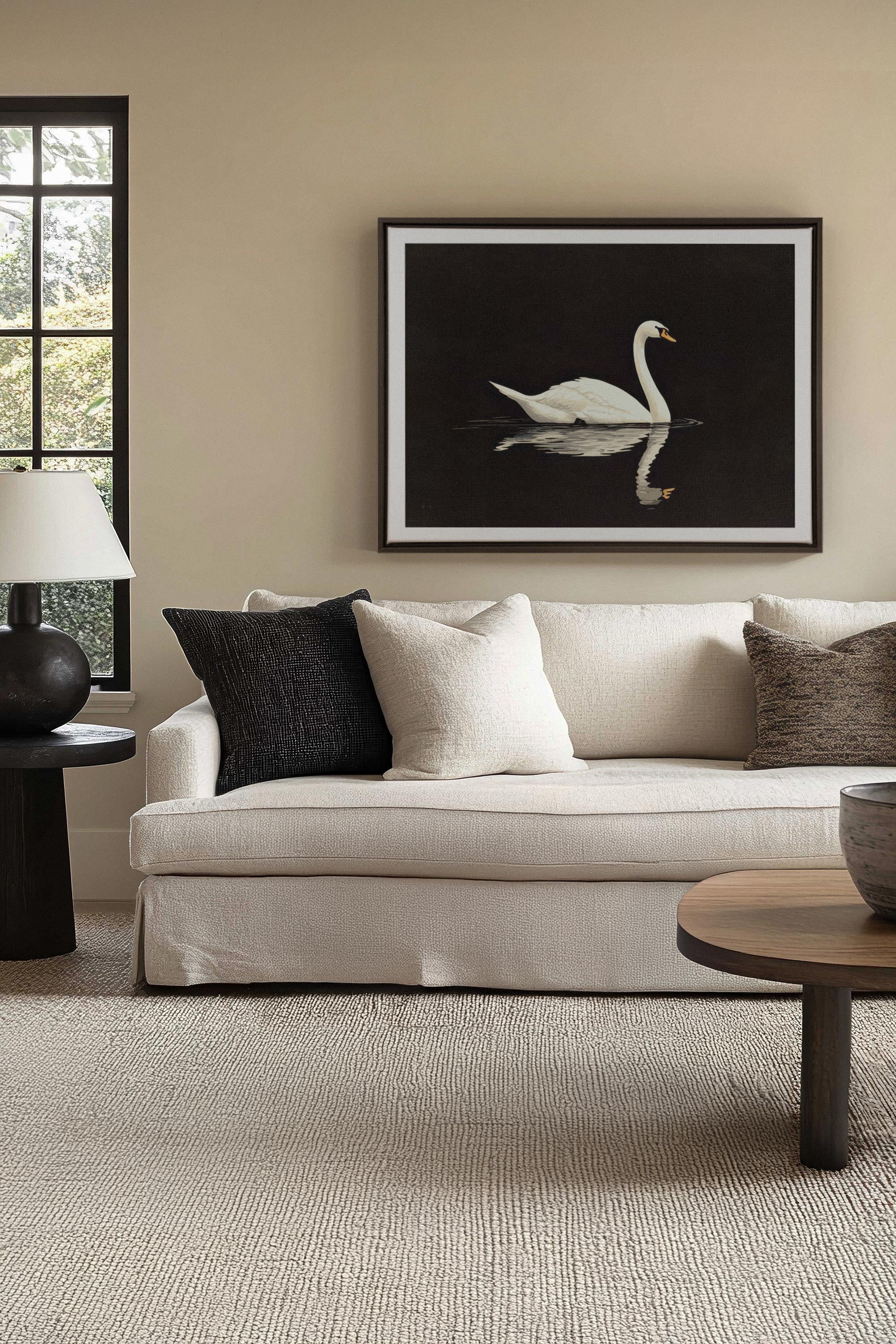 OLEKA CANVAS - POÉSIE DU SILENCE, Oeuvre sur toile étirée, encadré Noir