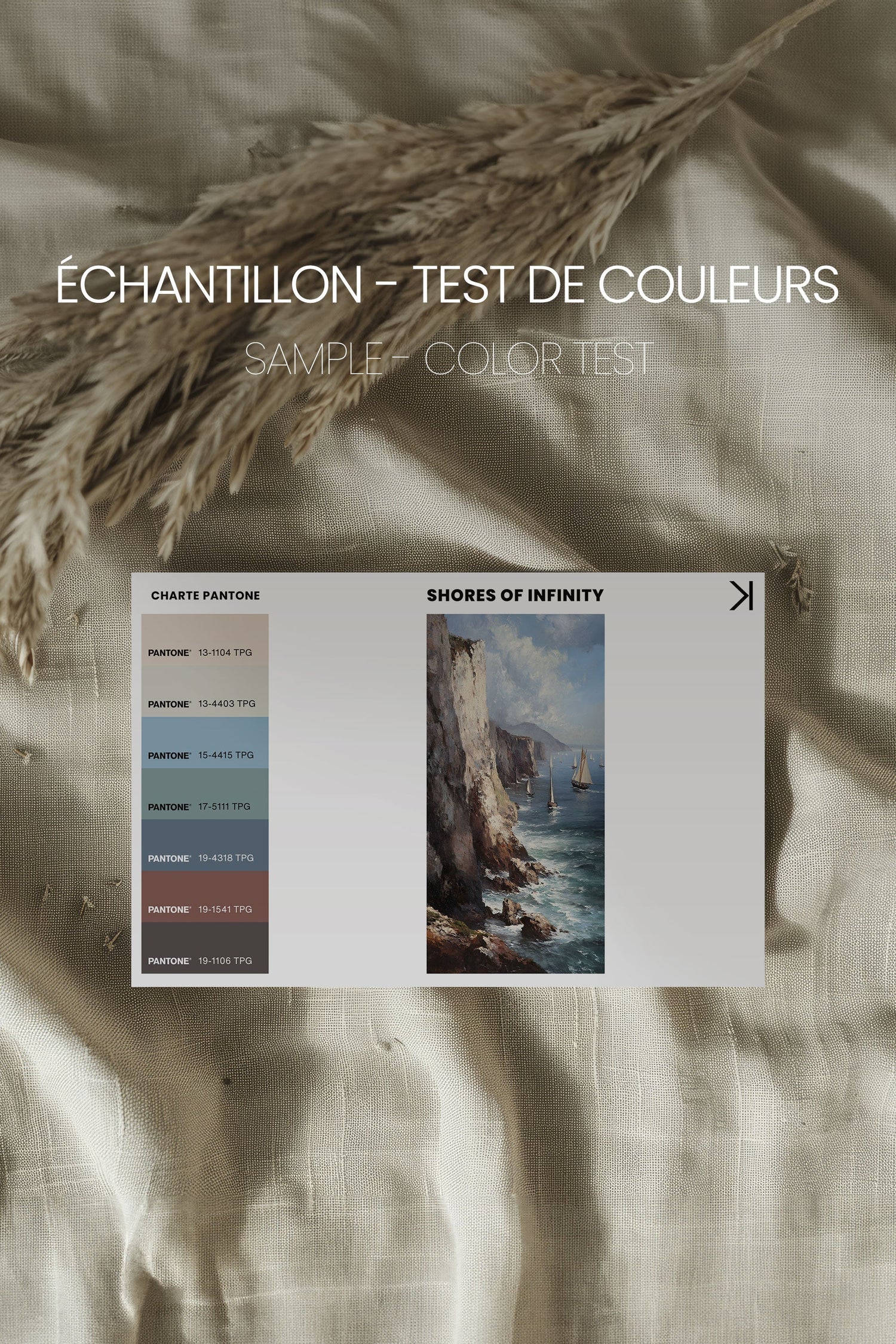 OLEKA CANVAS - SHORES OF INFINITY, Oeuvre sur toile étirée, encadré Brun Chêne