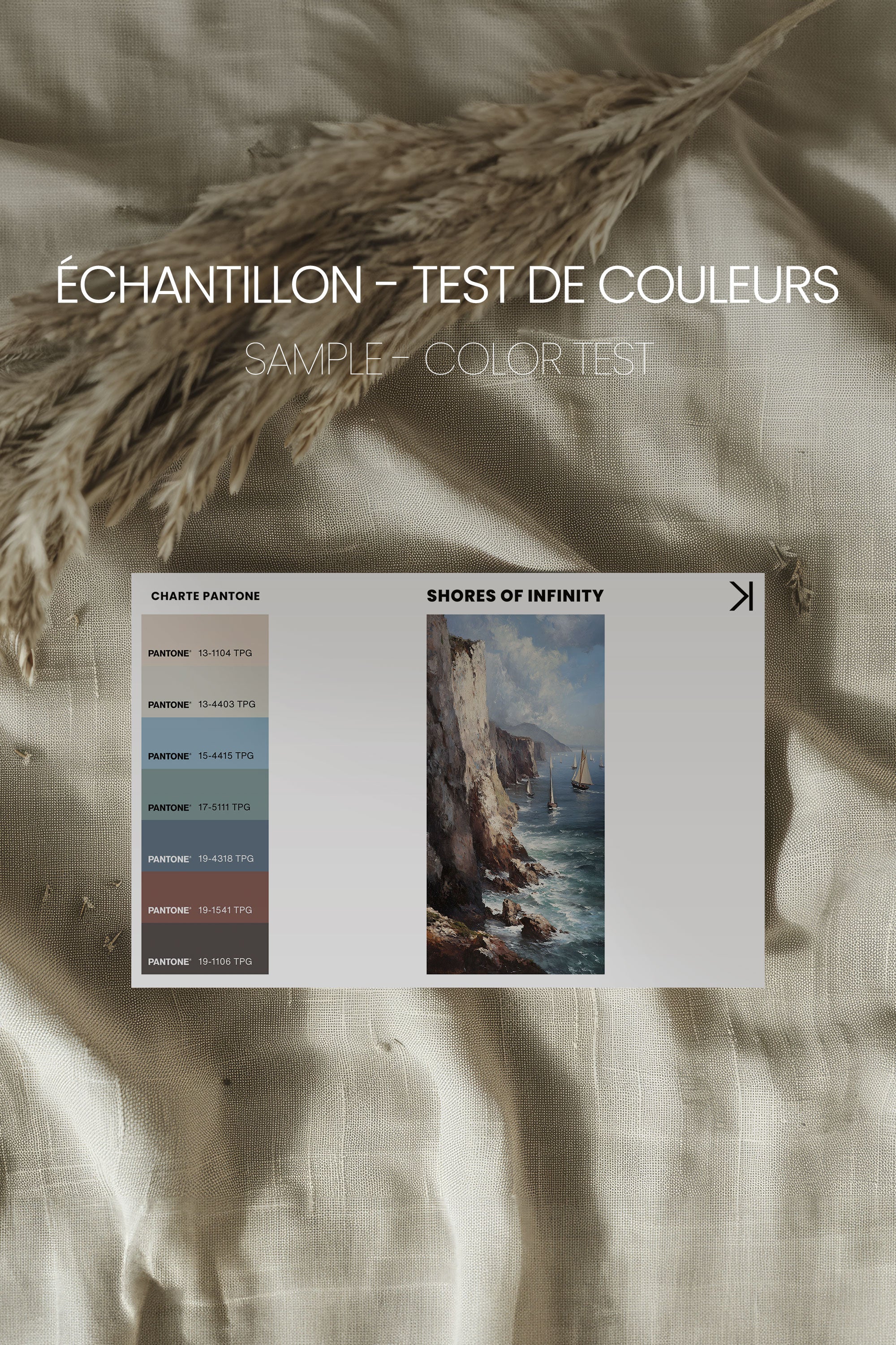 OLEKA CANVAS - SHORES OF INFINITY, Oeuvre sur toile étirée, encadré Blanc