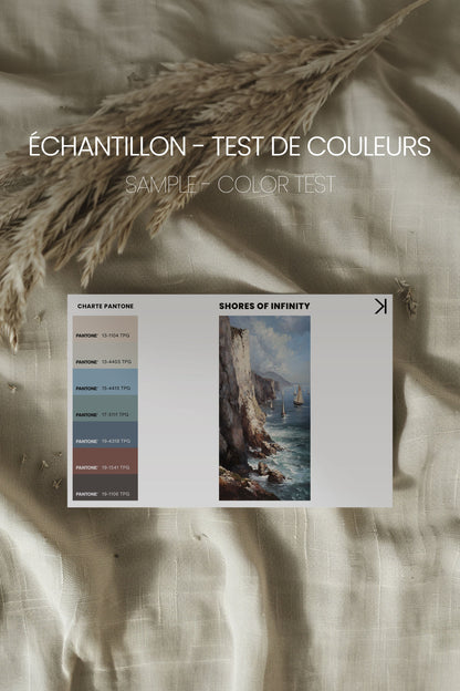 OLEKA CANVAS - SHORES OF INFINITY, Oeuvre sur toile étirée, encadré Blanc