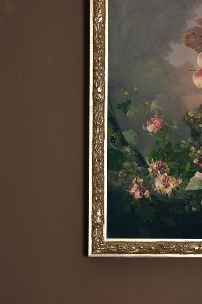 OFFRANDE NATURELLE, Artwork on rigid canvas, framed Vintage Silver