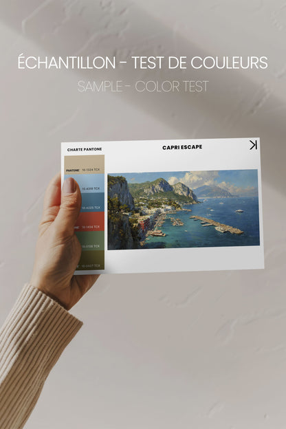 OLEKA CANVAS - CAPRI ESCAPE, Oeuvre sur toile étirée, encadré Blanc