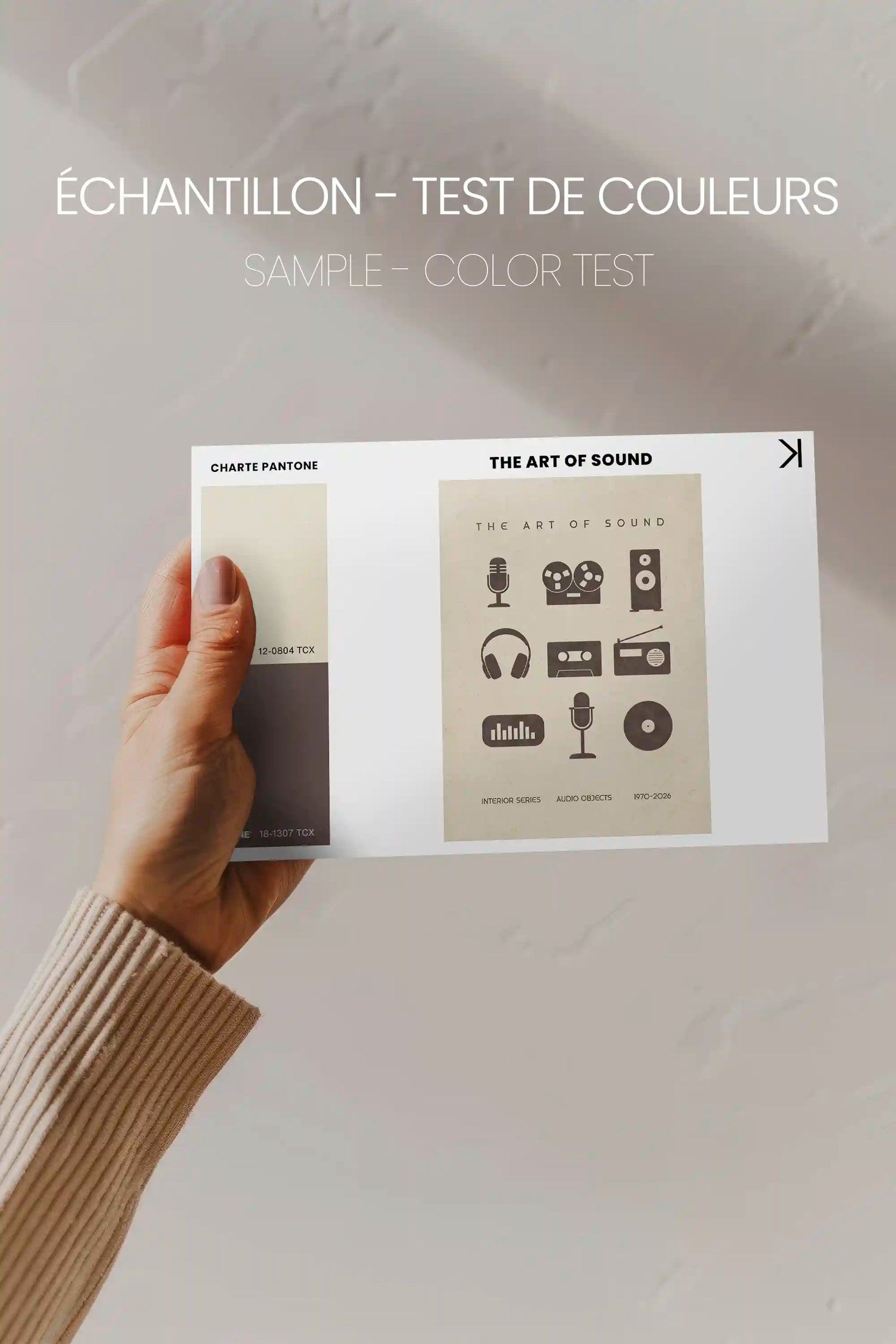 THE ART OF SOUND, Work on stretched canvas, framed Walnut Brown