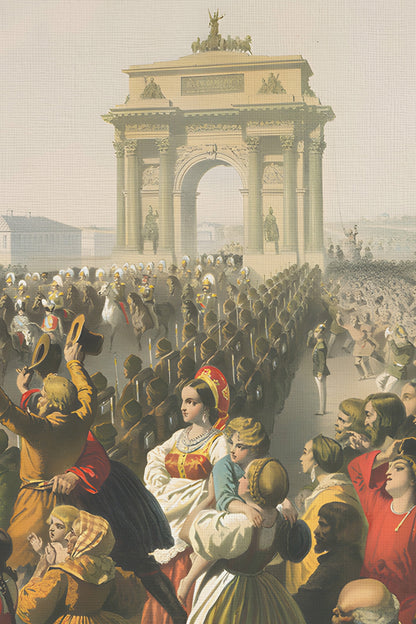 JOUR DE GLOIRE, Oeuvre sur toile rigide, encadré Vintage Argent