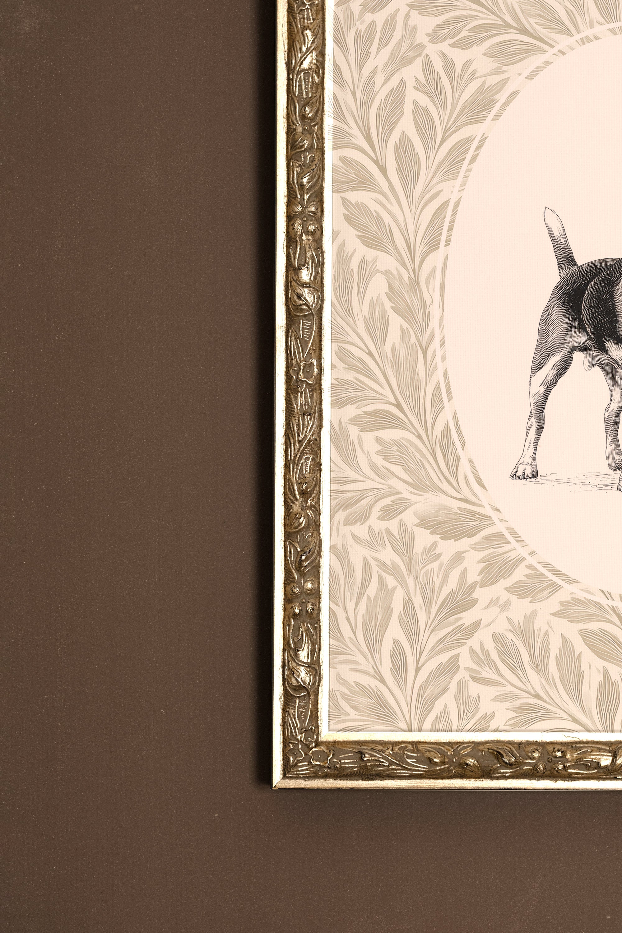 VINTAGE PUP, Oeuvre sur toile rigide, encadré Vintage Argent