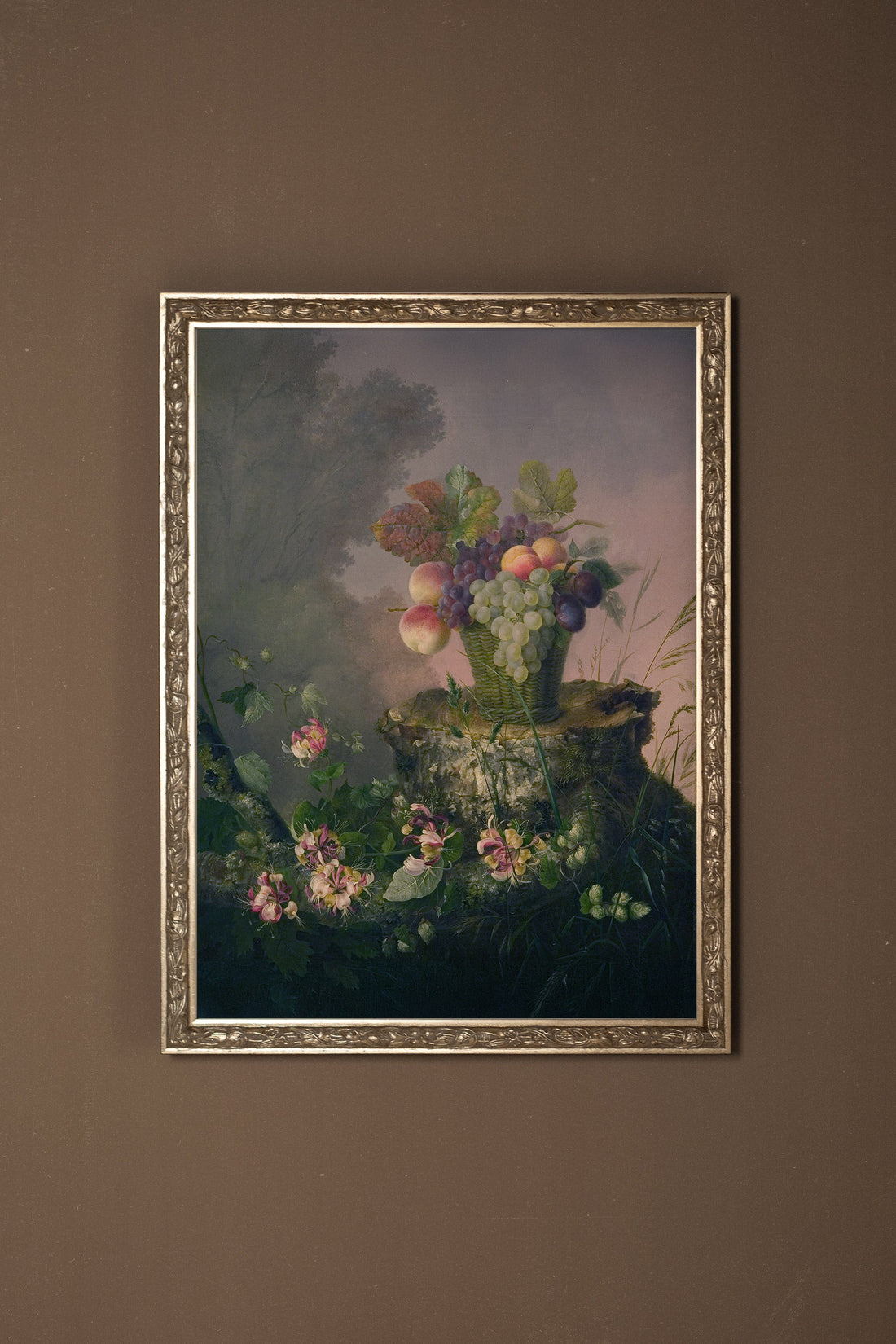 OFFRANDE NATURELLE, Oeuvre sur toile rigide, encadré Vintage Argent