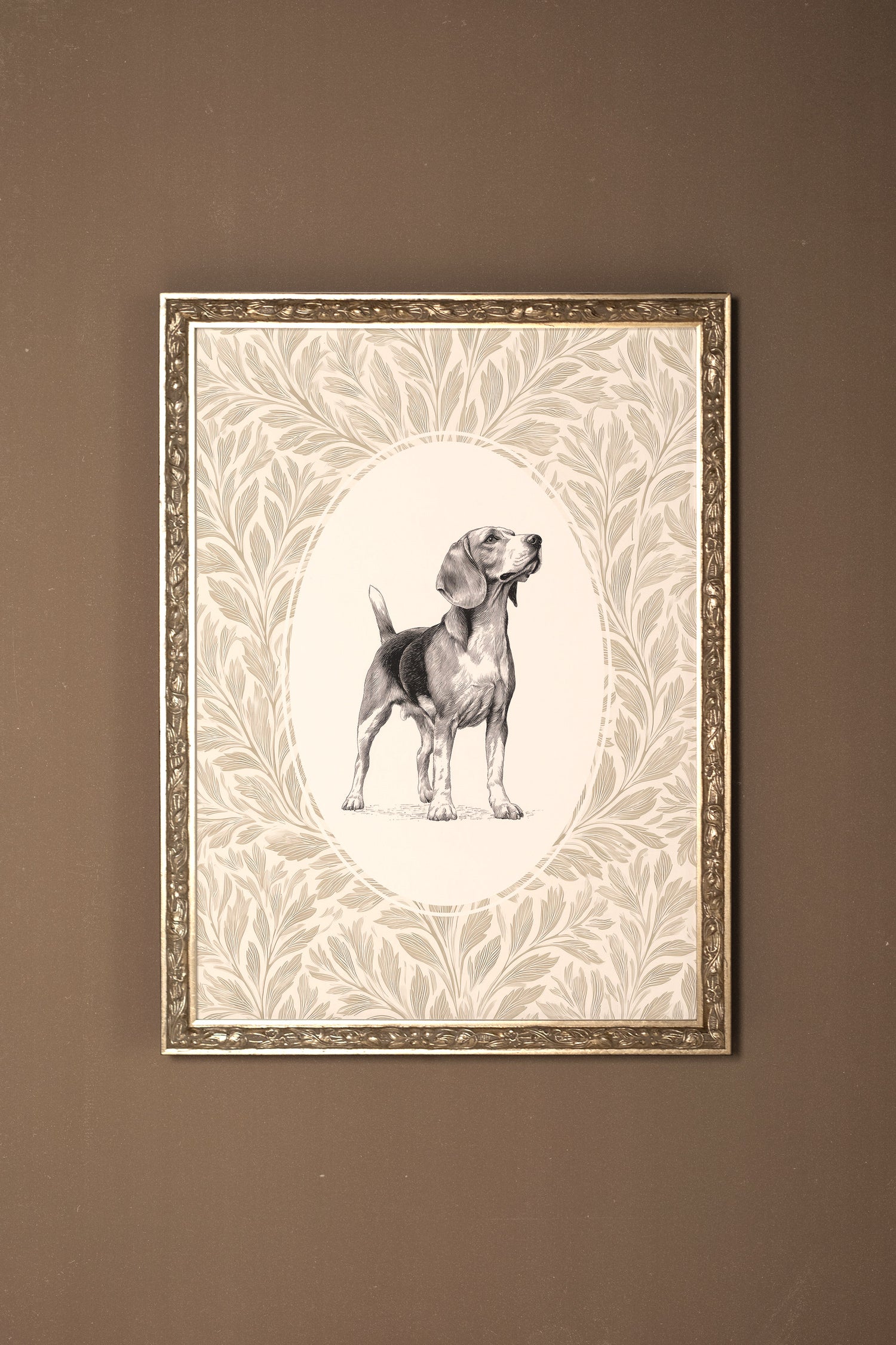 VINTAGE PUP, Oeuvre sur toile rigide, encadré Vintage Argent