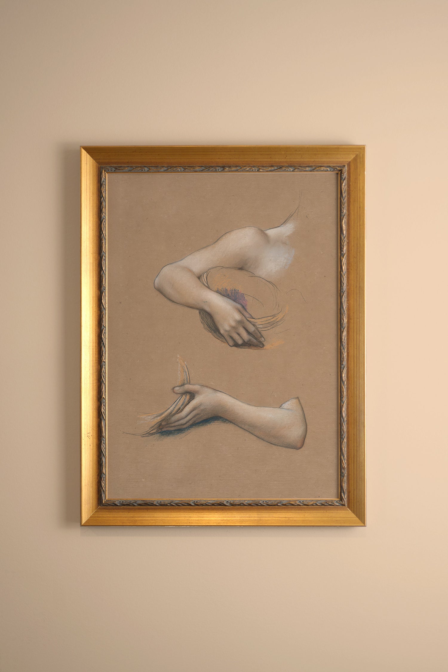 CLASSICAL SKETCH, Oeuvre sur toile étirée, encadré Vintage Or