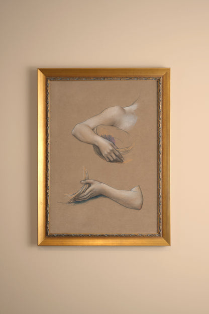 CLASSICAL SKETCH, Oeuvre sur toile étirée, encadré Vintage Or